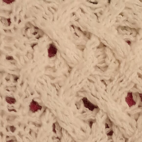 Free People Size S Cream Crochet Oversized Cropped Sweater - Picture 4 of 10